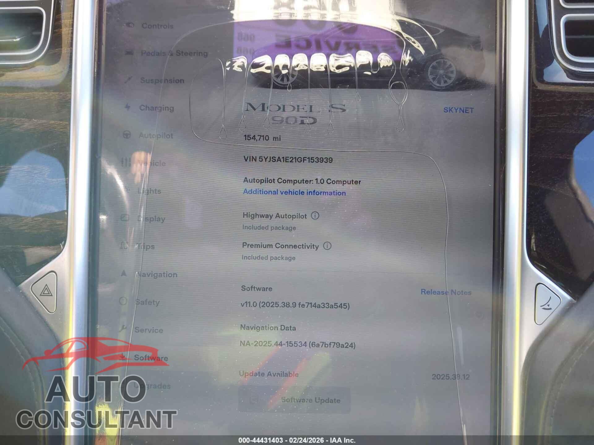 TESLA MODEL S 2016 - 5YJSA1E21GF153939