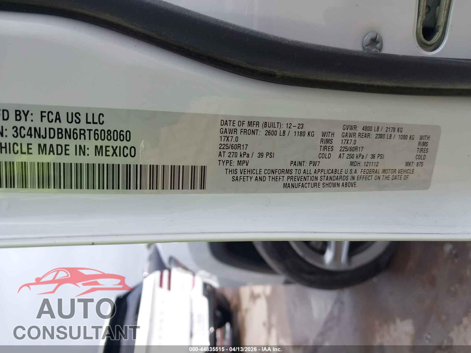 JEEP COMPASS 2024 - 3C4NJDBN6RT608060