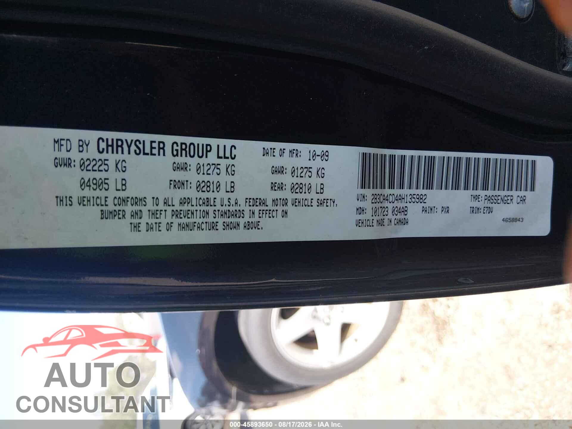 DODGE CHARGER 2010 - 2B3CA4CD4AH135982