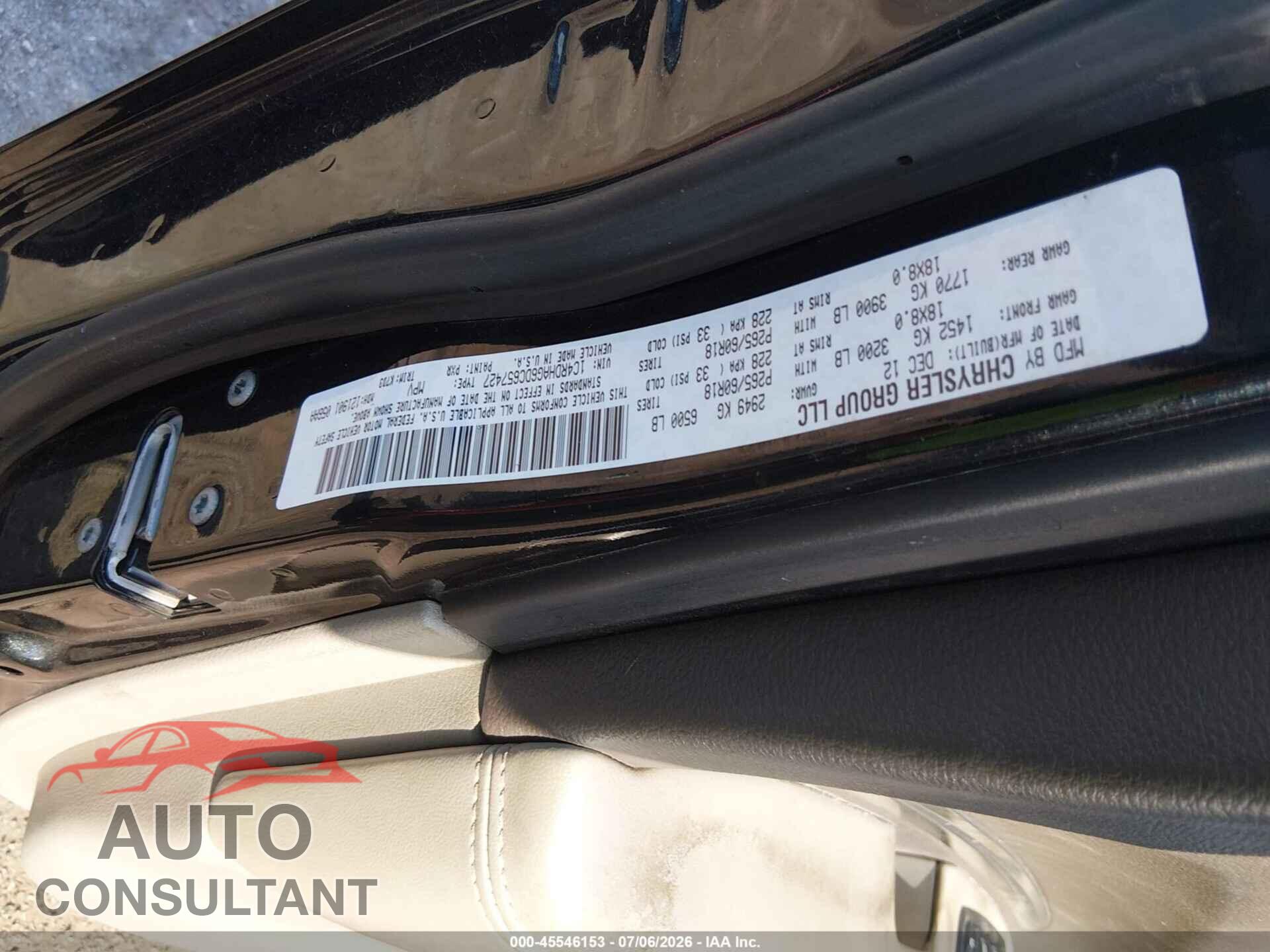 DODGE DURANGO 2013 - 1C4RDHAG6DC657427