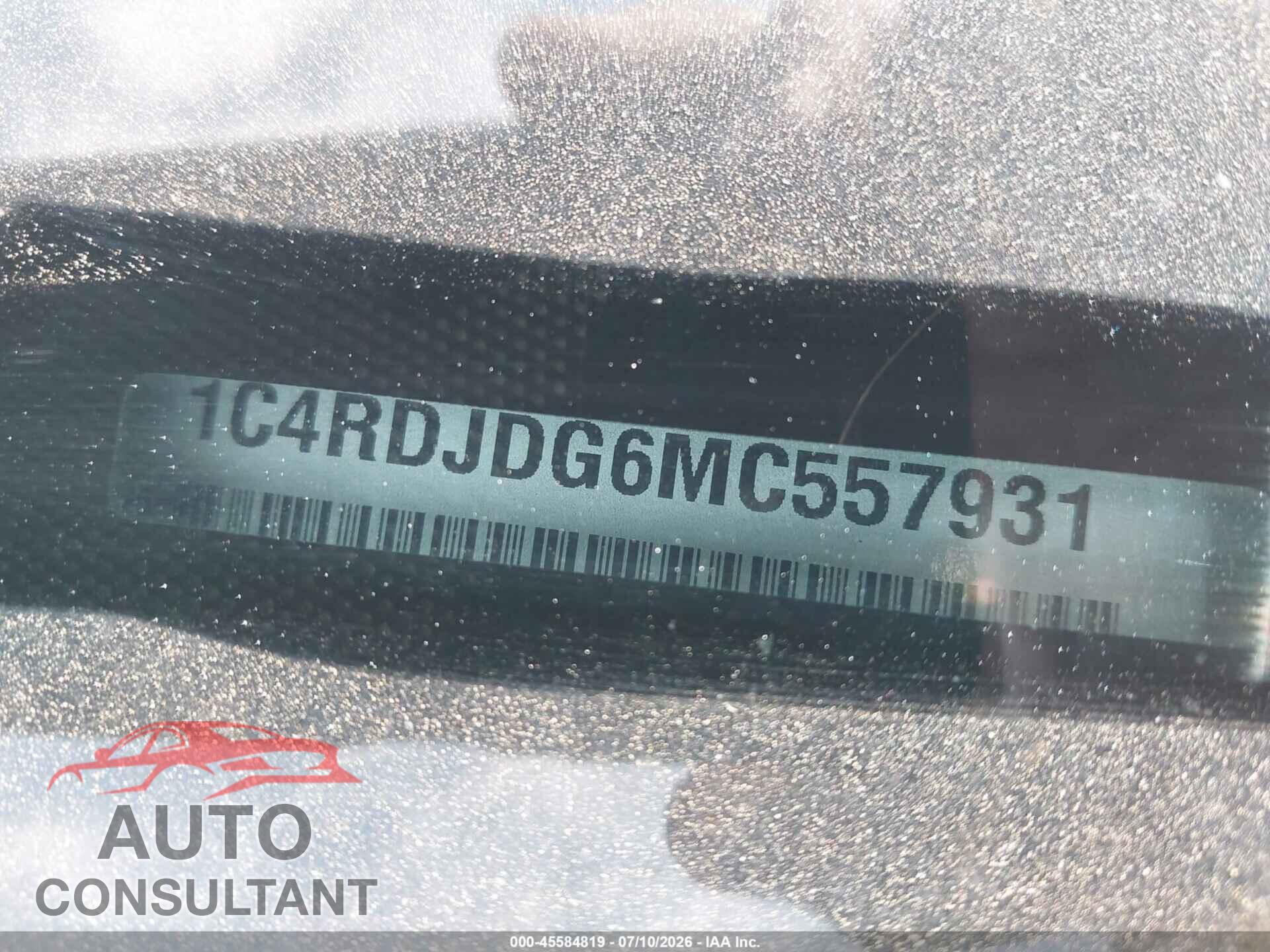 DODGE DURANGO 2021 - 1C4RDJDG6MC557931