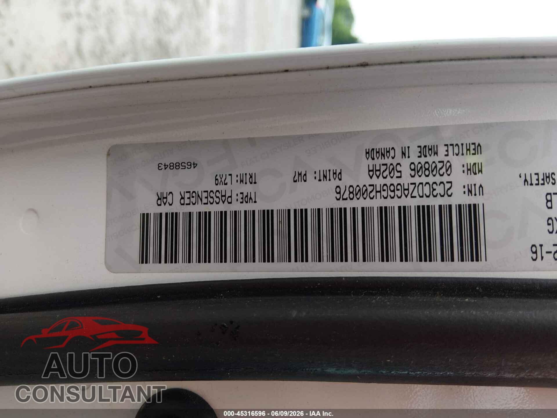 DODGE CHALLENGER 2016 - 2C3CDZAG6GH200876