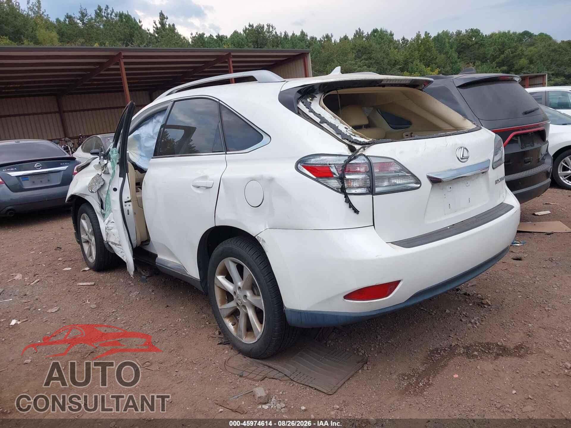 LEXUS RX 350 2012 - 2T2BK1BA9CC140911
