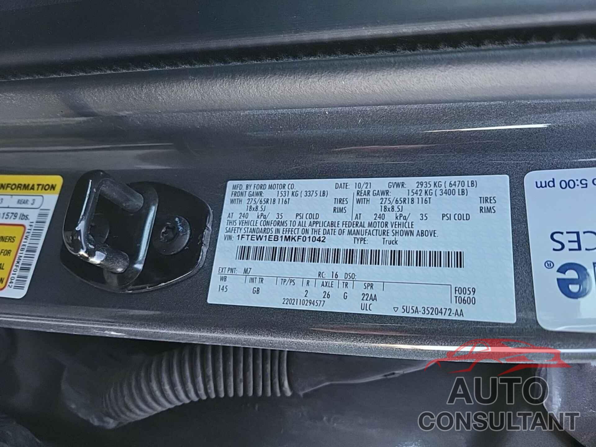 FORD F150 2021 - 1FTEW1EB1MKF01042
