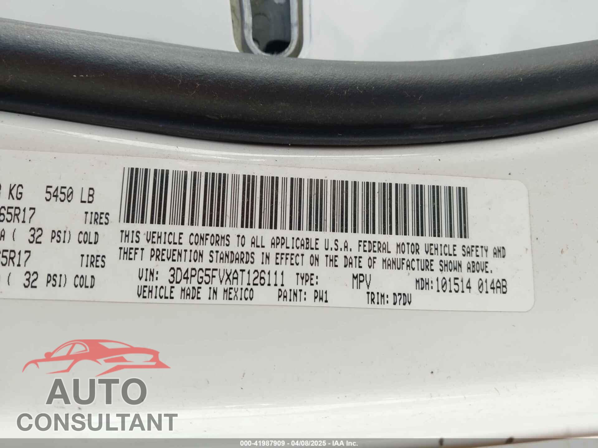 DODGE JOURNEY 2010 - 3D4PG5FVXAT126111