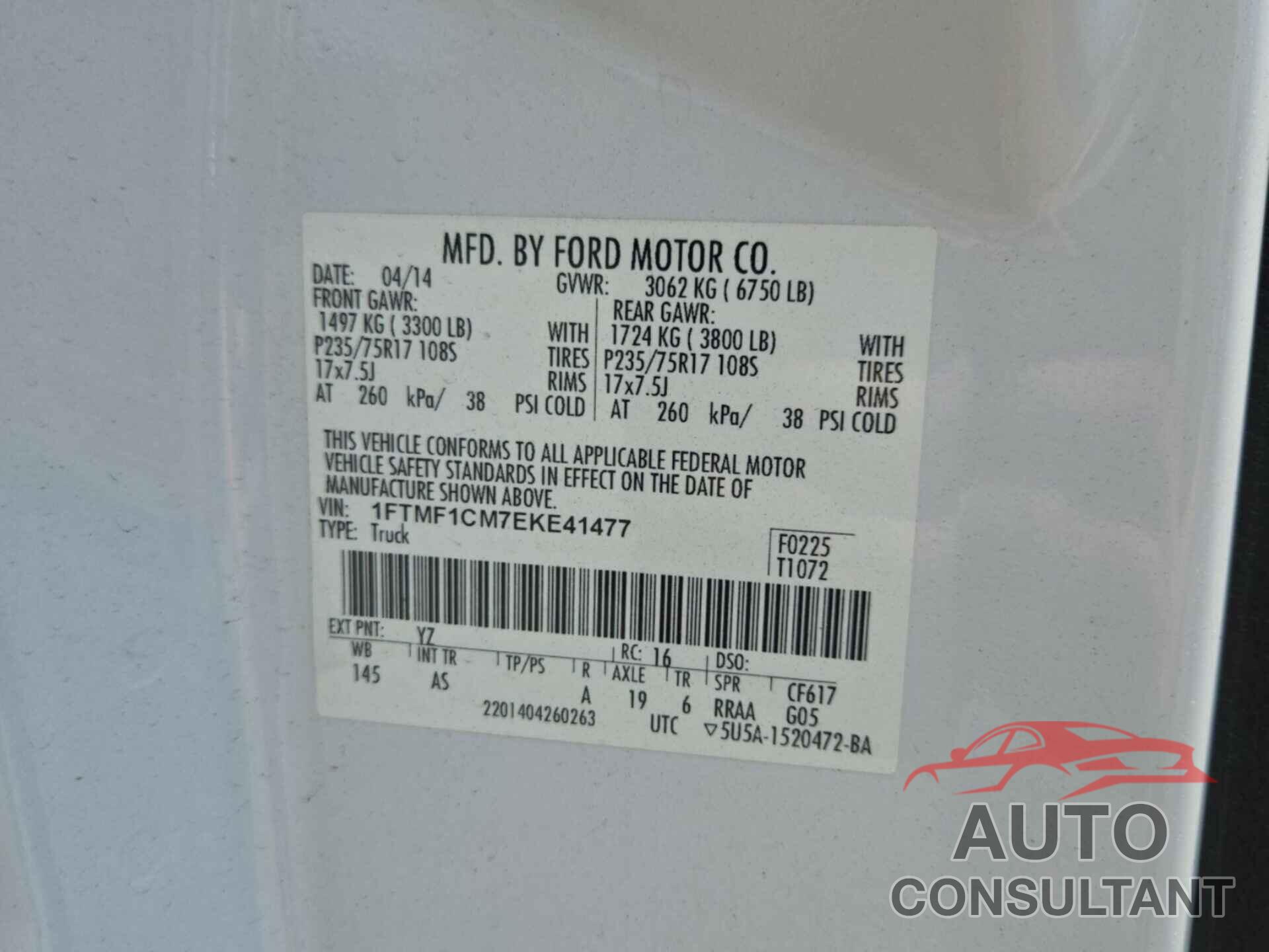 FORD F150 2014 - 1FTMF1CM7EKE41477