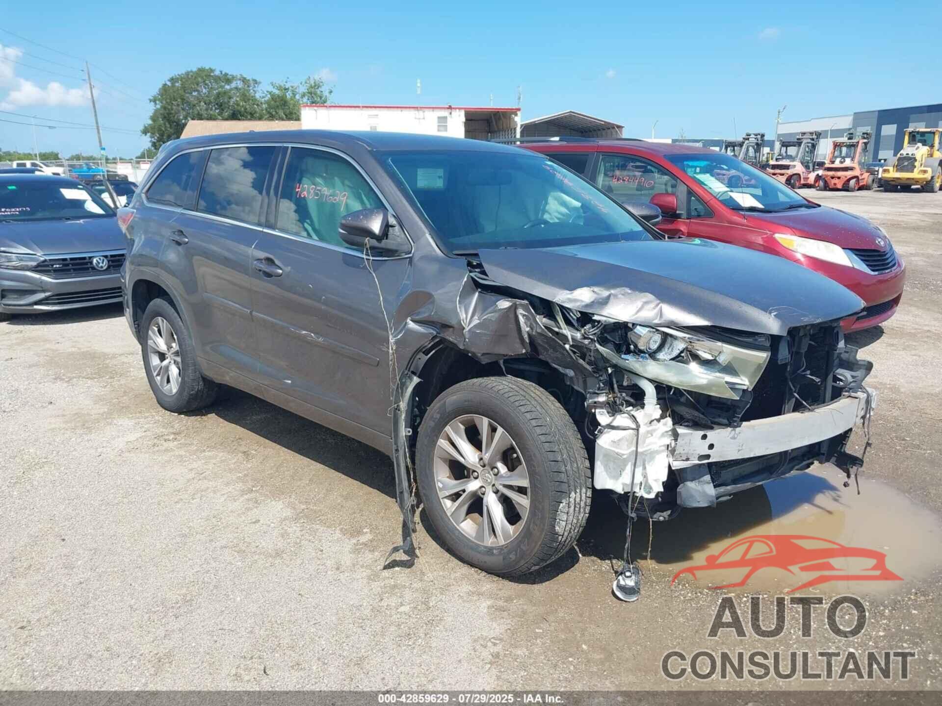 TOYOTA HIGHLANDER 2015 - 5TDZKRFH3FS089202