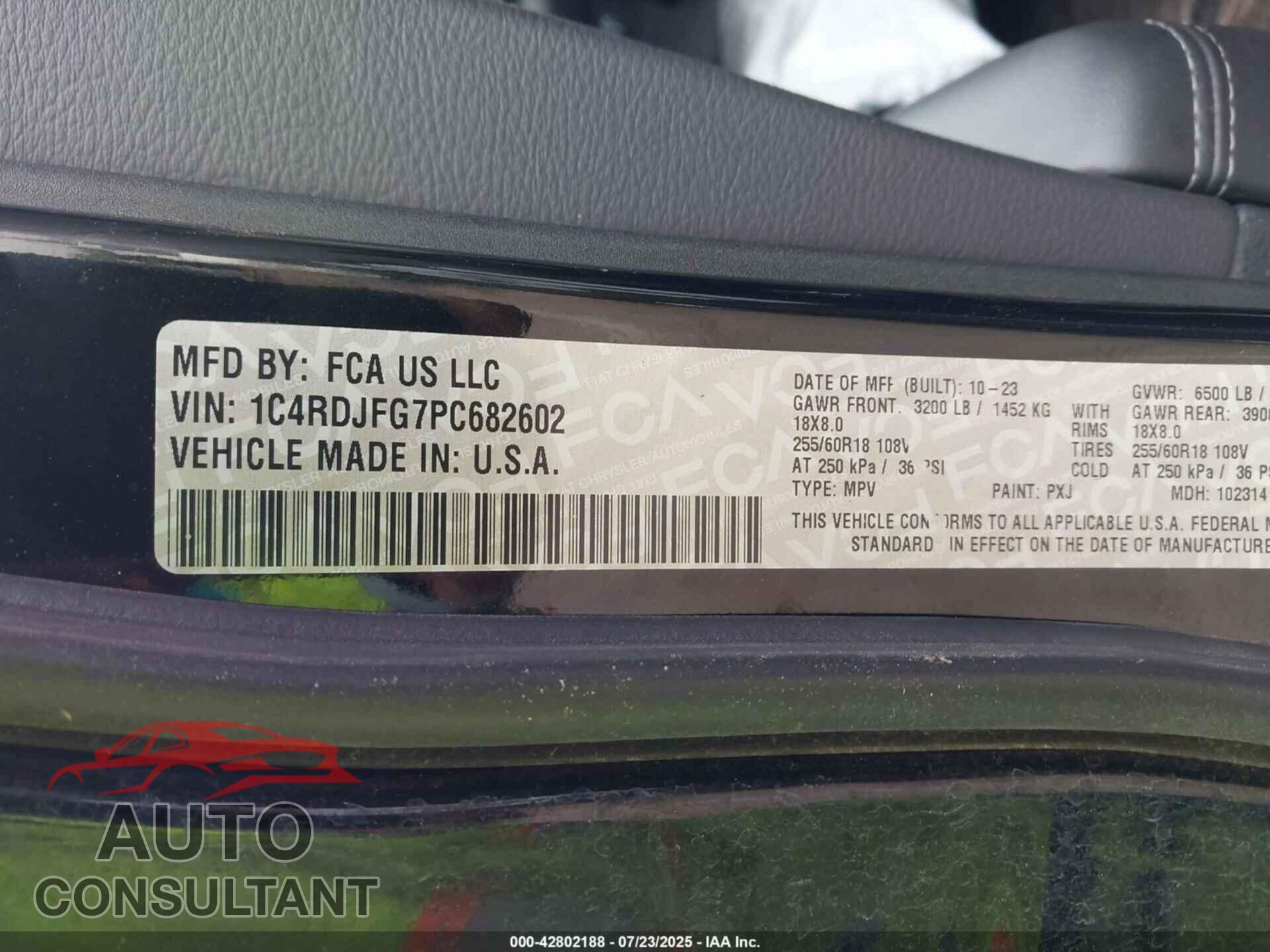 DODGE DURANGO 2023 - 1C4RDJFG7PC682602
