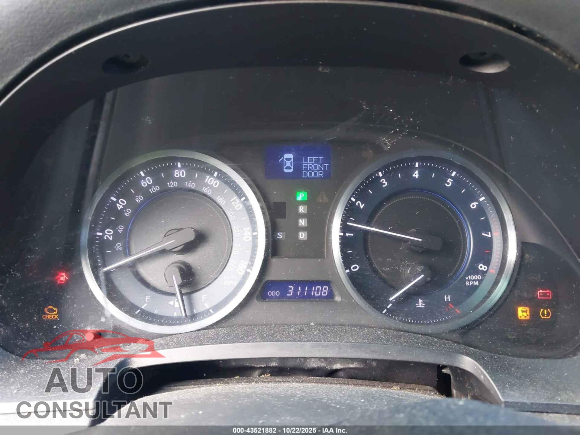 LEXUS IS 250 2011 - JTHBF5C26B5145209