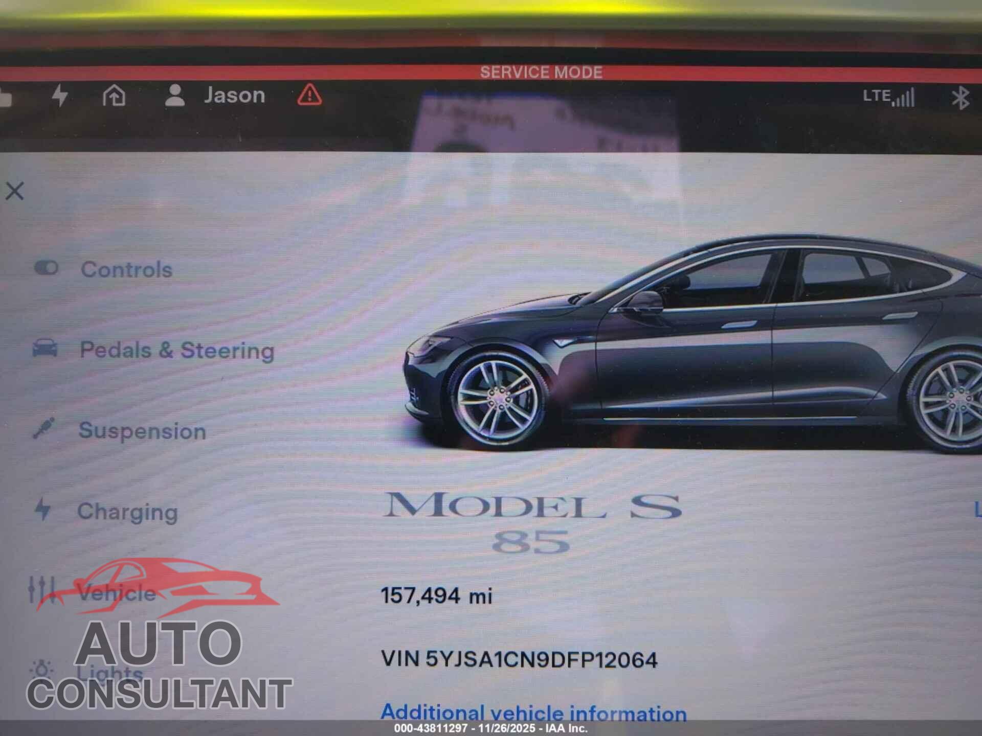 TESLA MODEL S 2013 - 5YJSA1CN9DFP12064