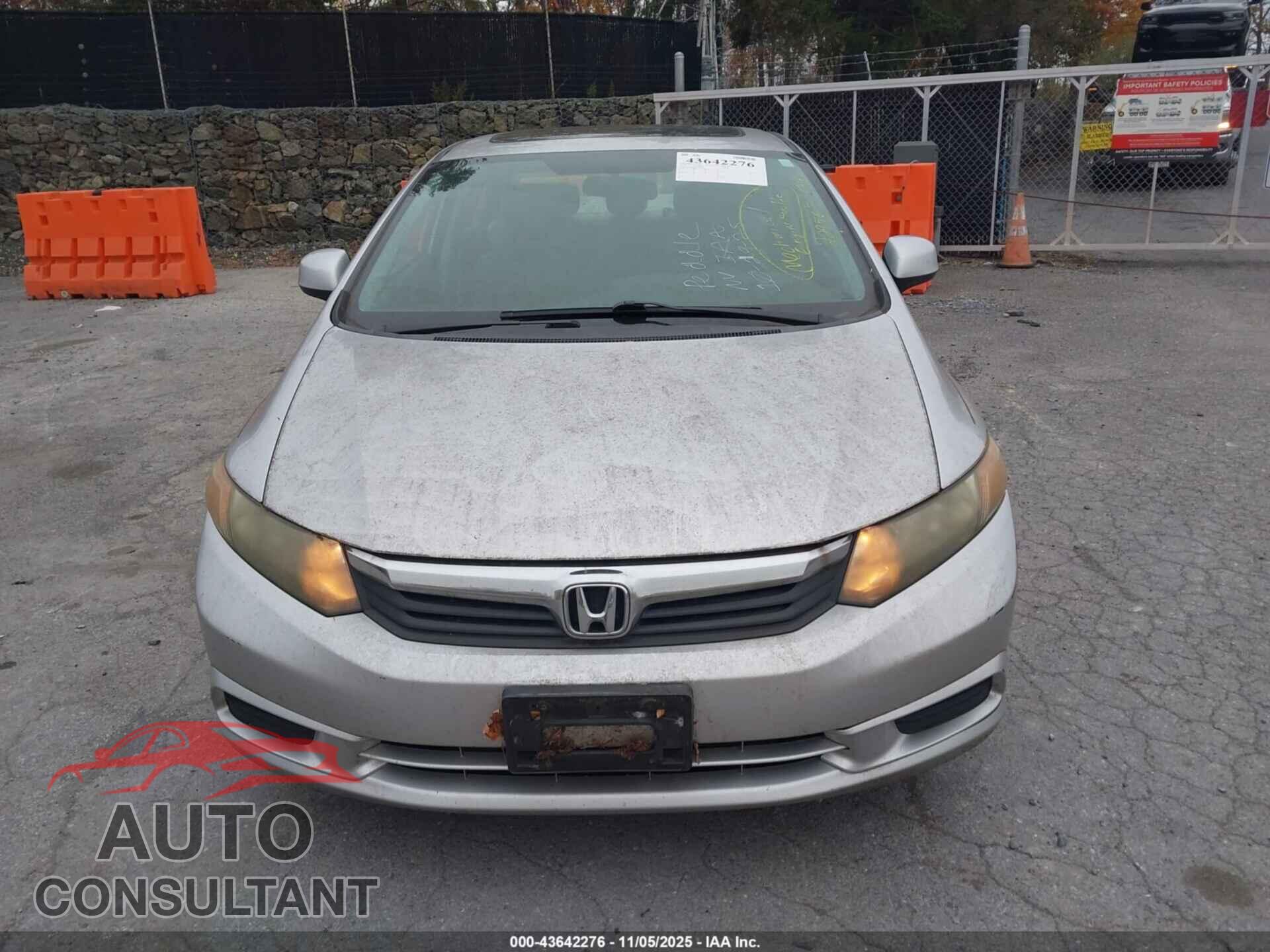 HONDA CIVIC 2012 - 19XFB2F95CE322845