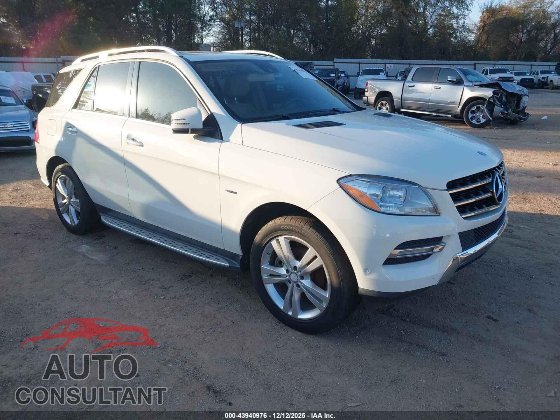 MERCEDES-BENZ ML 350 BLUETEC 2012 - 4JGDA2EB3CA045206