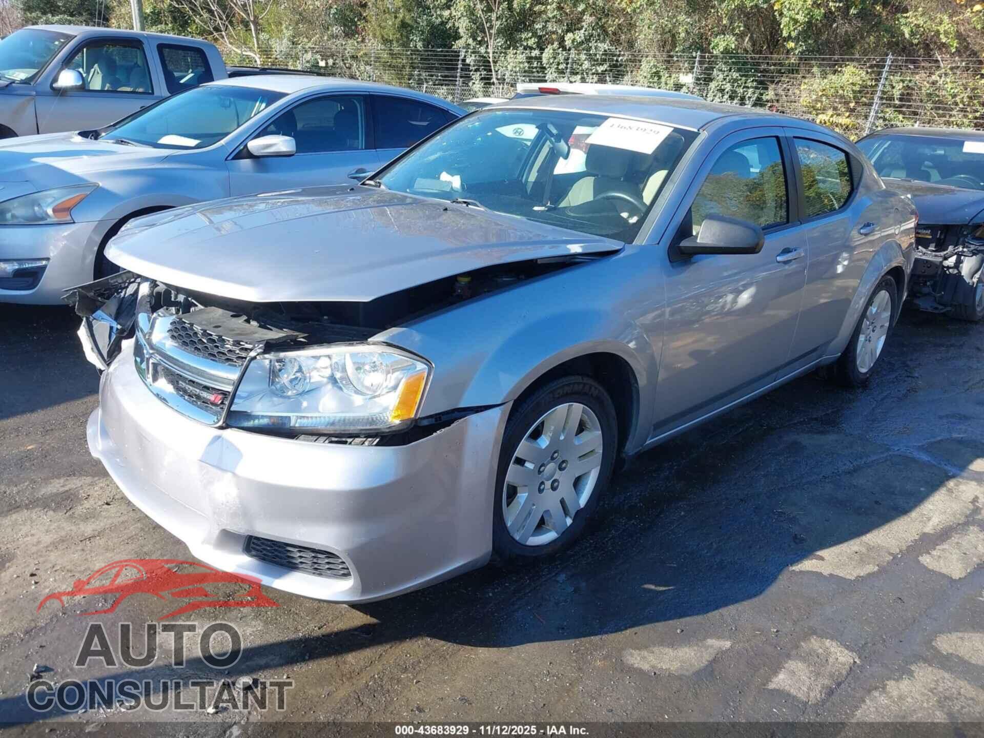 DODGE AVENGER 2013 - 1C3CDZAG2DN710063