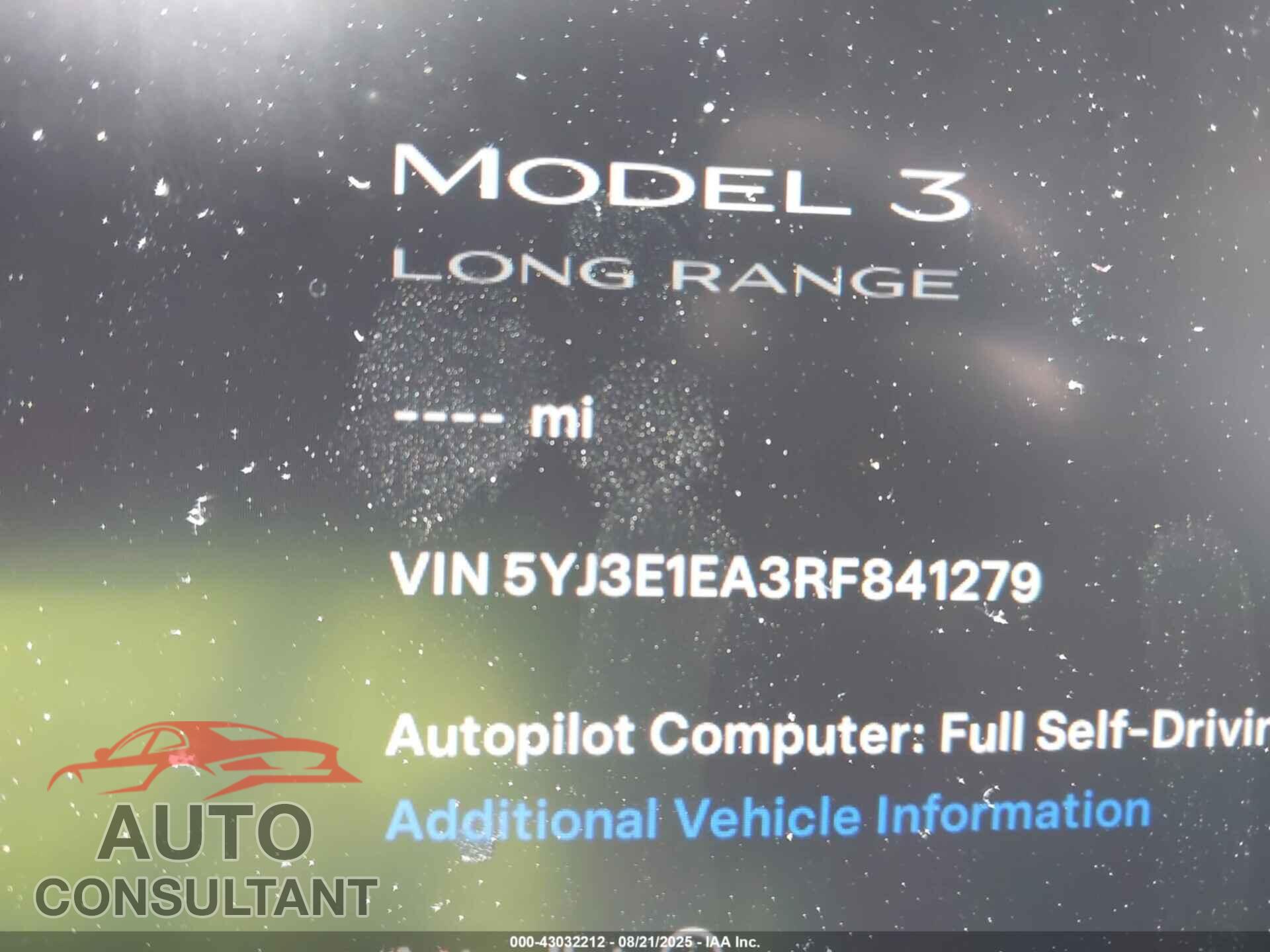 TESLA MODEL 3 2024 - 5YJ3E1EA3RF841279