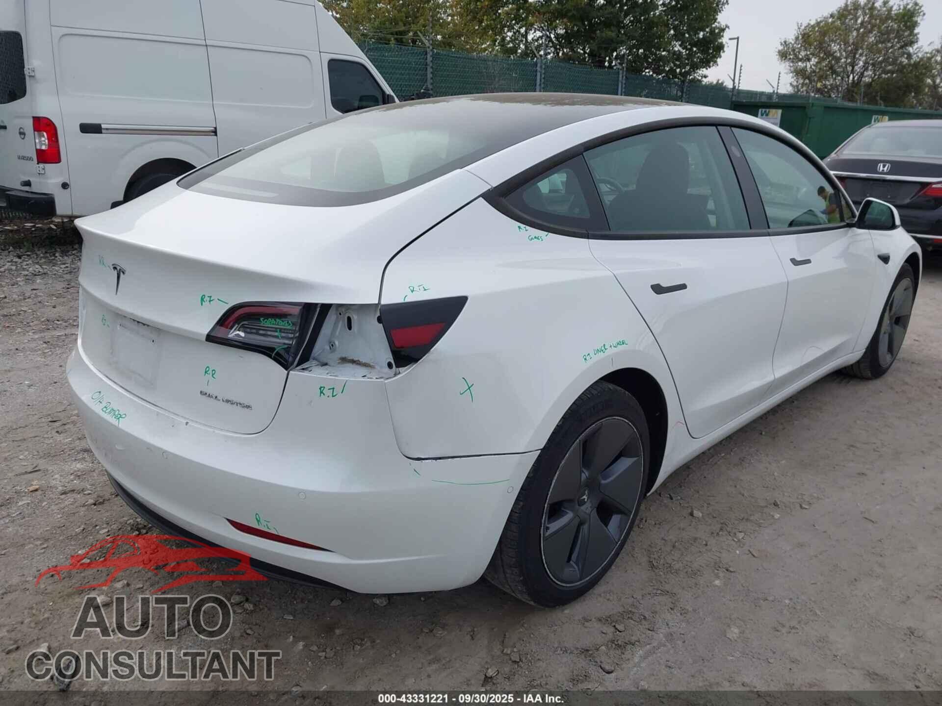 TESLA MODEL 3 2022 - 5YJ3E1EBXNF180157
