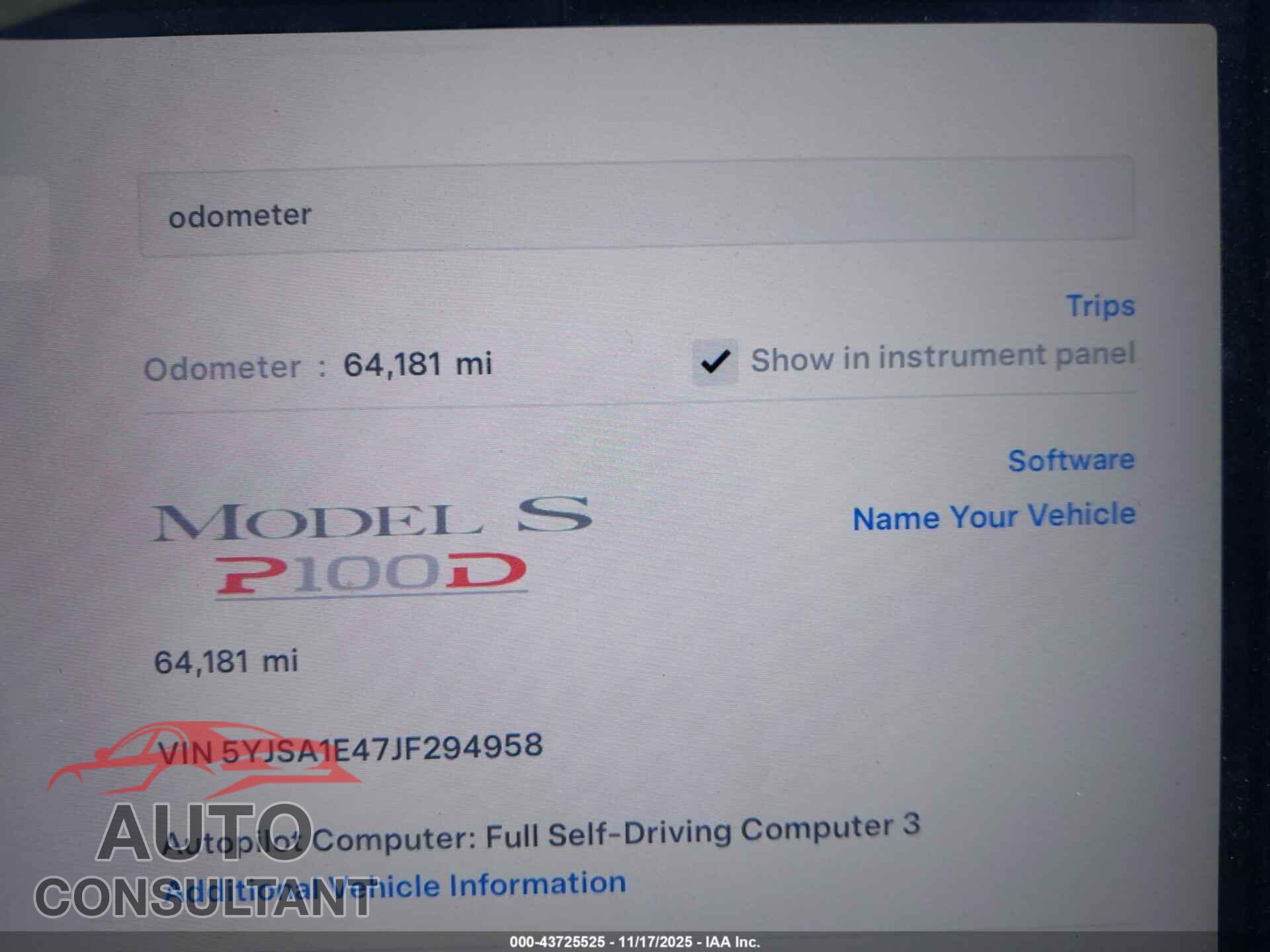 TESLA MODEL S 2018 - 5YJSA1E47JF294958