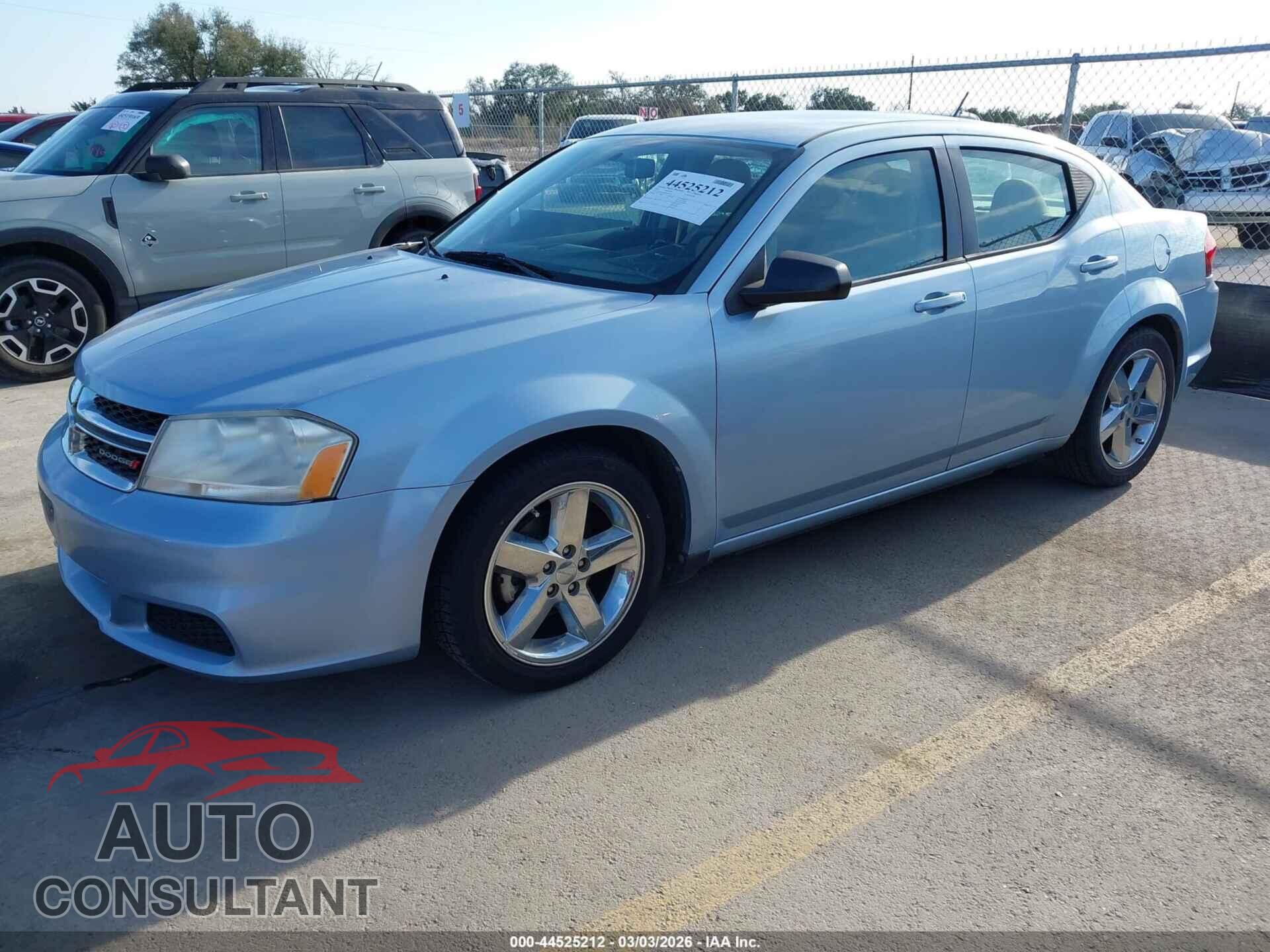 DODGE AVENGER 2013 - 1C3CDZAB0DN638736