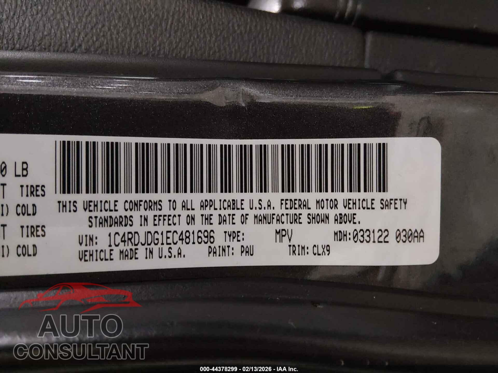 DODGE DURANGO 2014 - 1C4RDJDG1EC481696