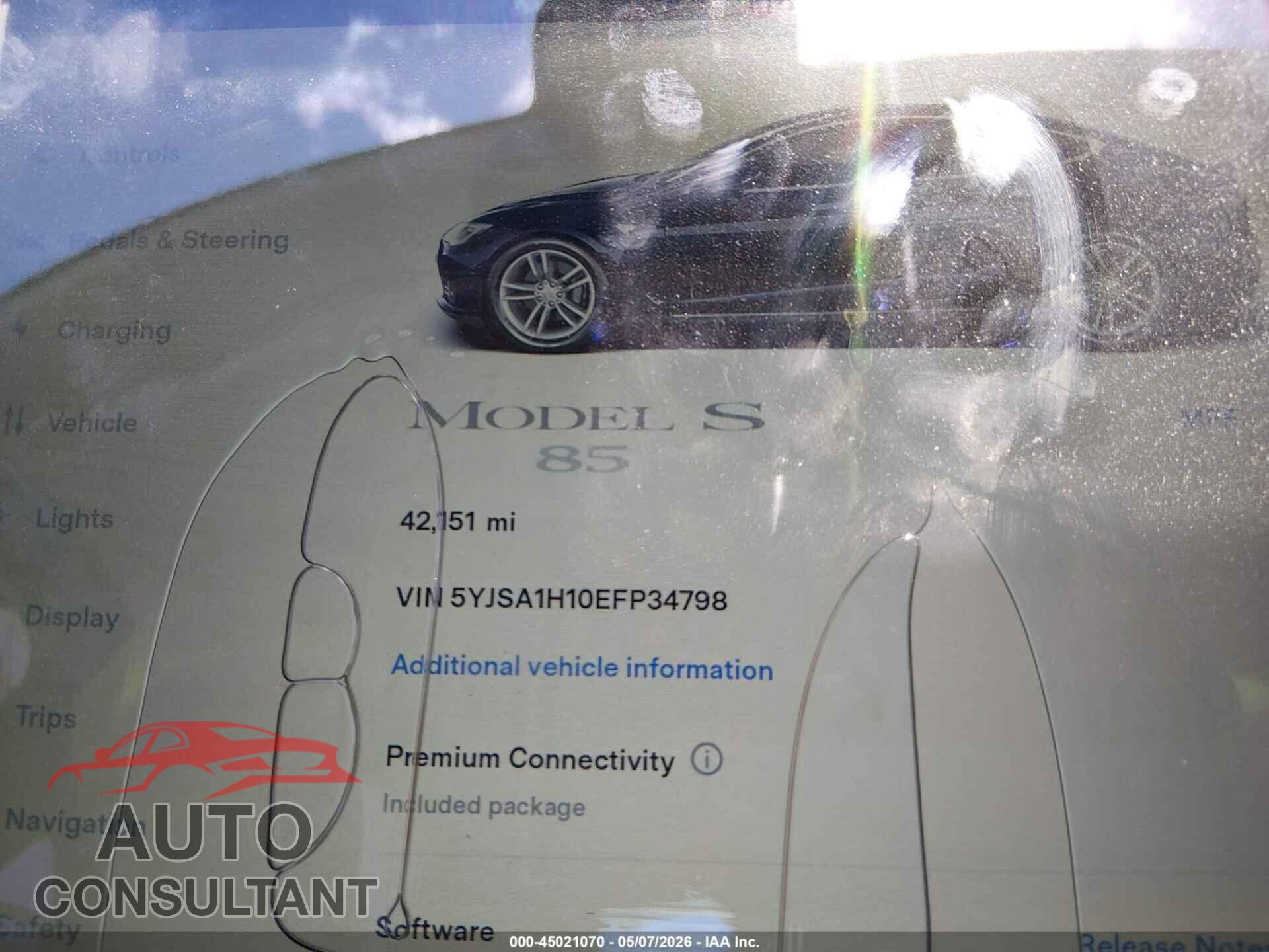 TESLA MODEL S 2014 - 5YJSA1H10EFP34798