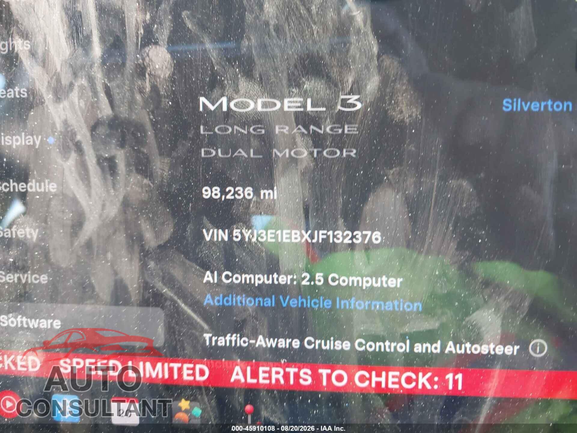 TESLA MODEL 3 2018 - 5YJ3E1EBXJF132376