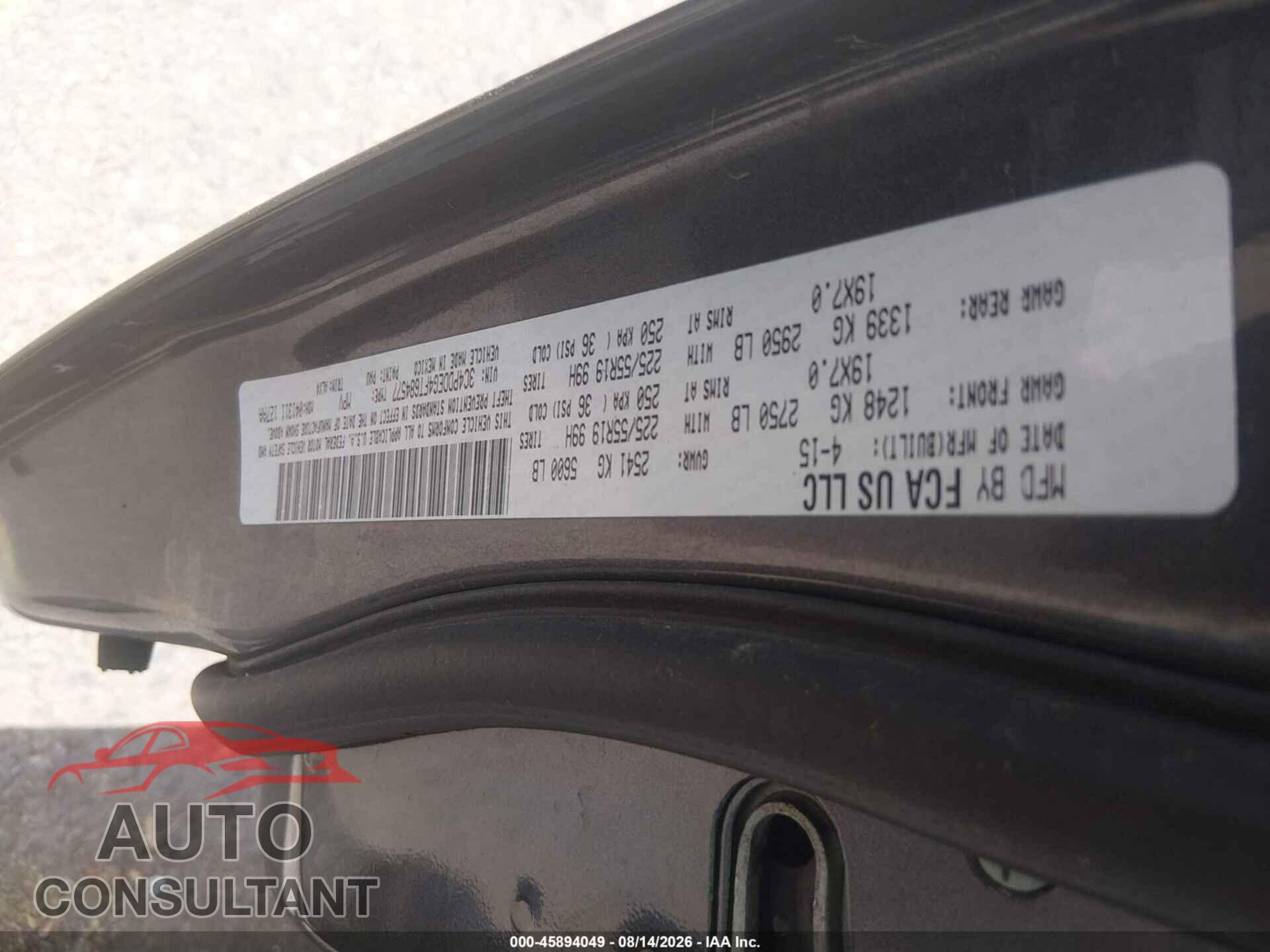 DODGE JOURNEY 2015 - 3C4PDDEG4FT684577