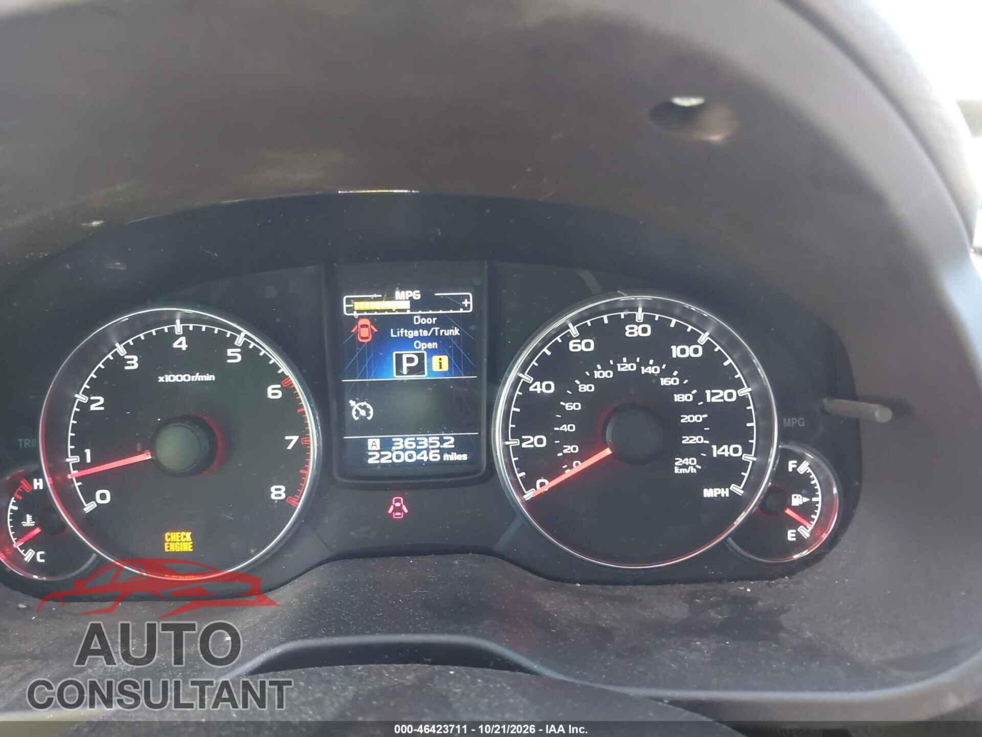 SUBARU OUTBACK 2014 - 4S4BRBLC2E3328585