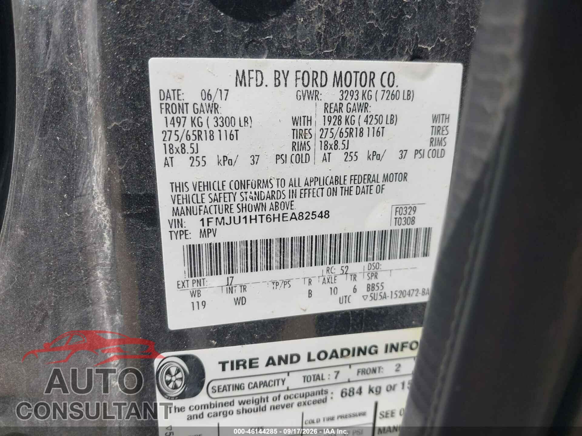 FORD EXPEDITION 2017 - 1FMJU1HT6HEA82548