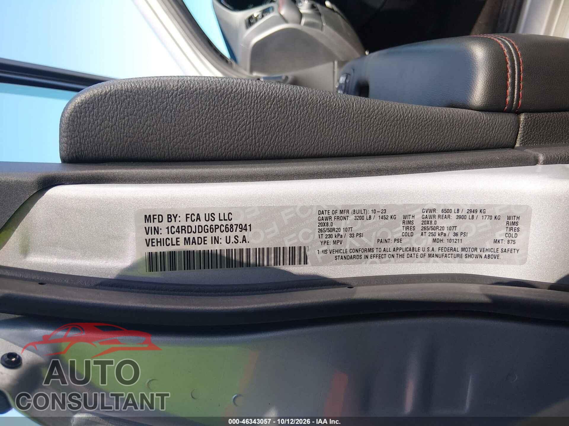 DODGE DURANGO 2023 - 1C4RDJDG6PC687941