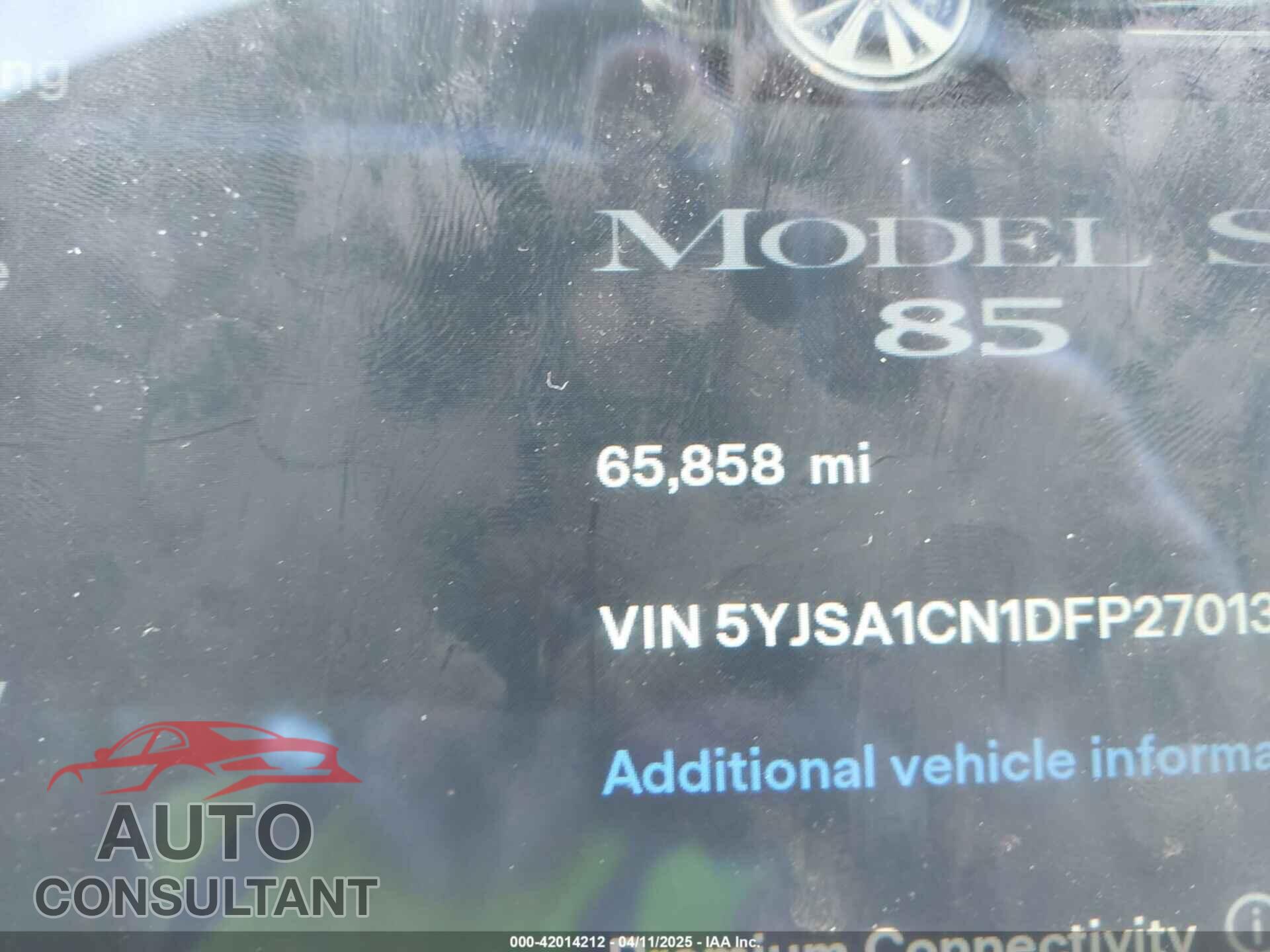 TESLA MODEL S 2013 - 5YJSA1CN1DFP27013