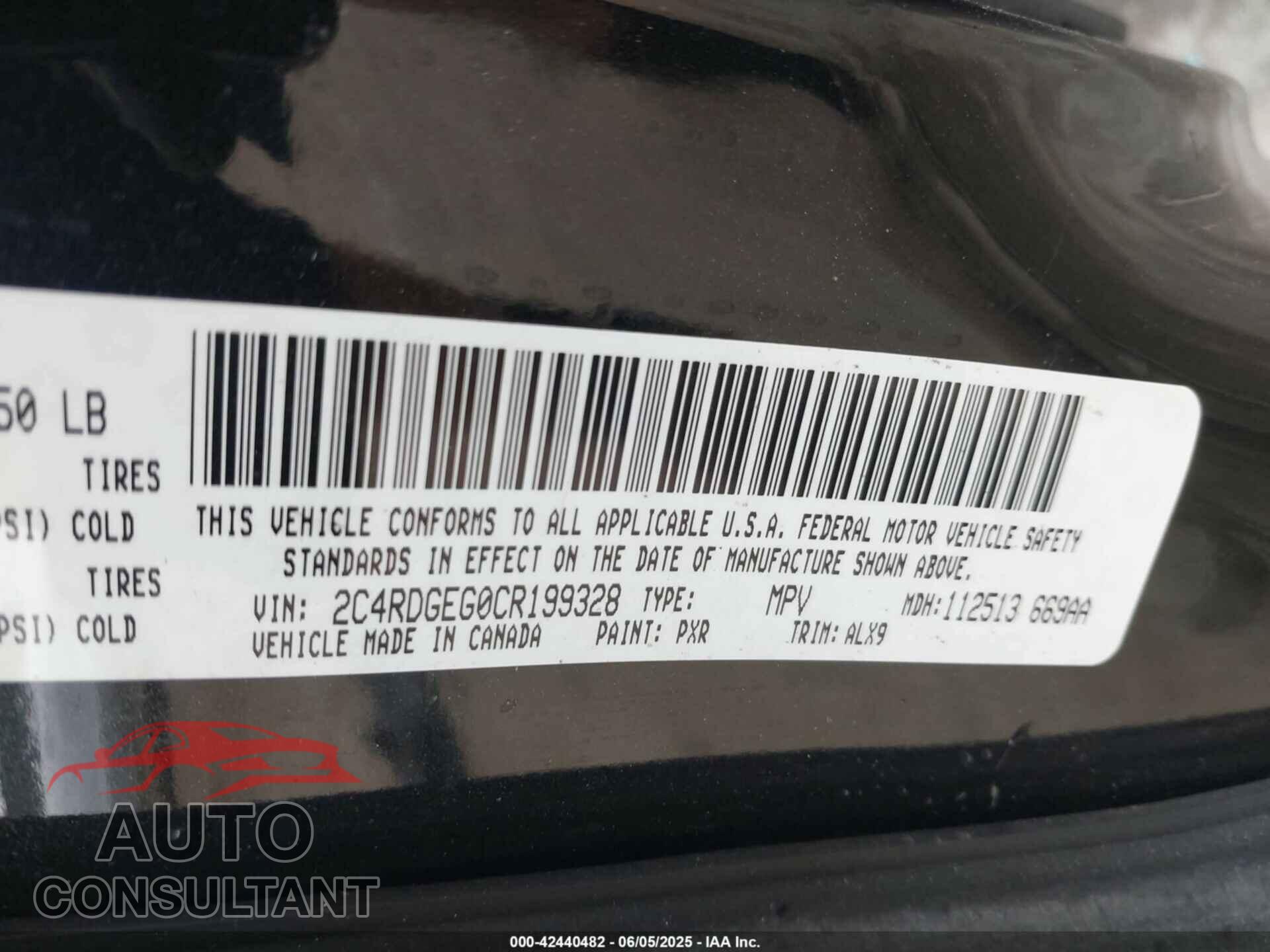 DODGE GRAND CARAVAN 2012 - 2C4RDGEG0CR199328