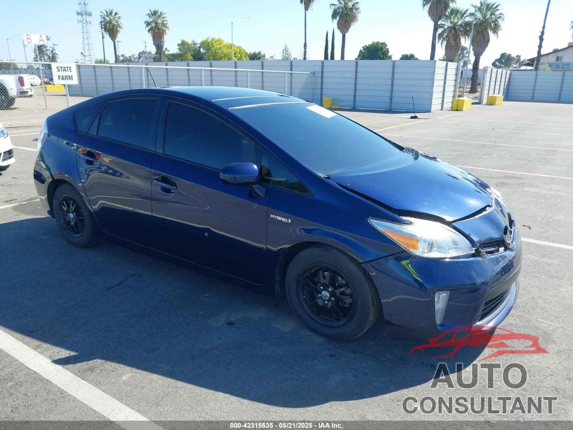 TOYOTA PRIUS 2012 - JTDKN3DUXC1498392