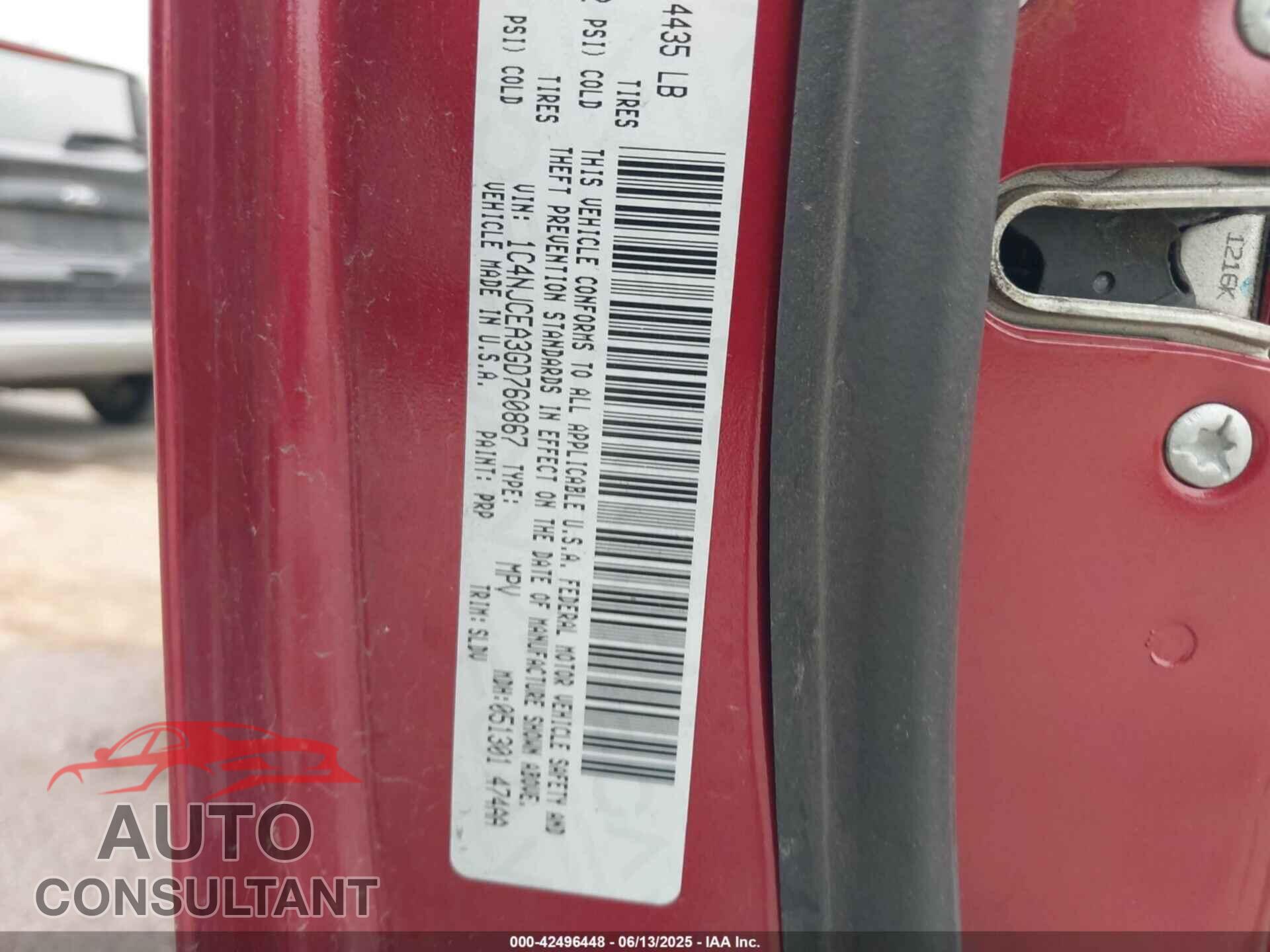 JEEP COMPASS 2016 - 1C4NJCEA3GD760867
