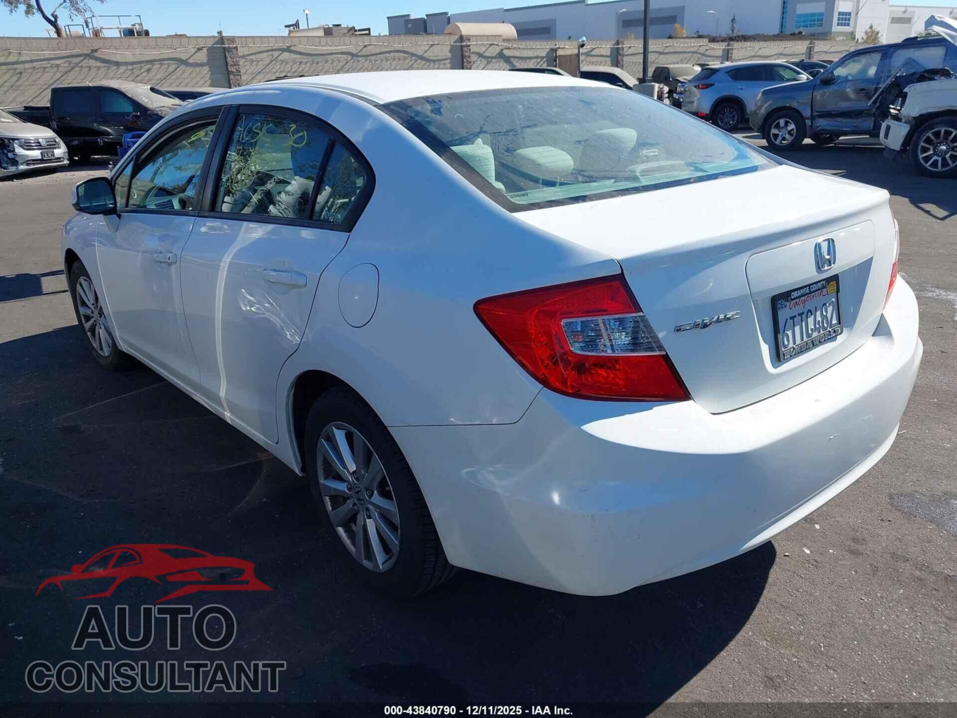 HONDA CIVIC 2012 - 19XFB2F80CE315860