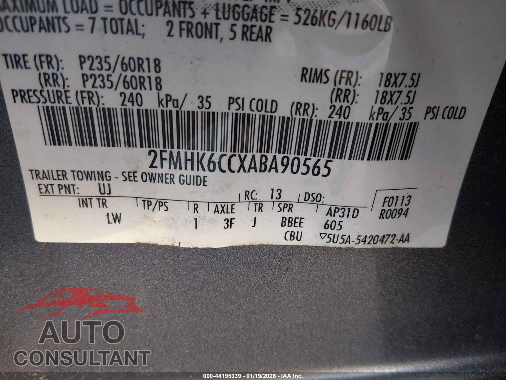 FORD FLEX 2010 - 2FMHK6CCXABA90565