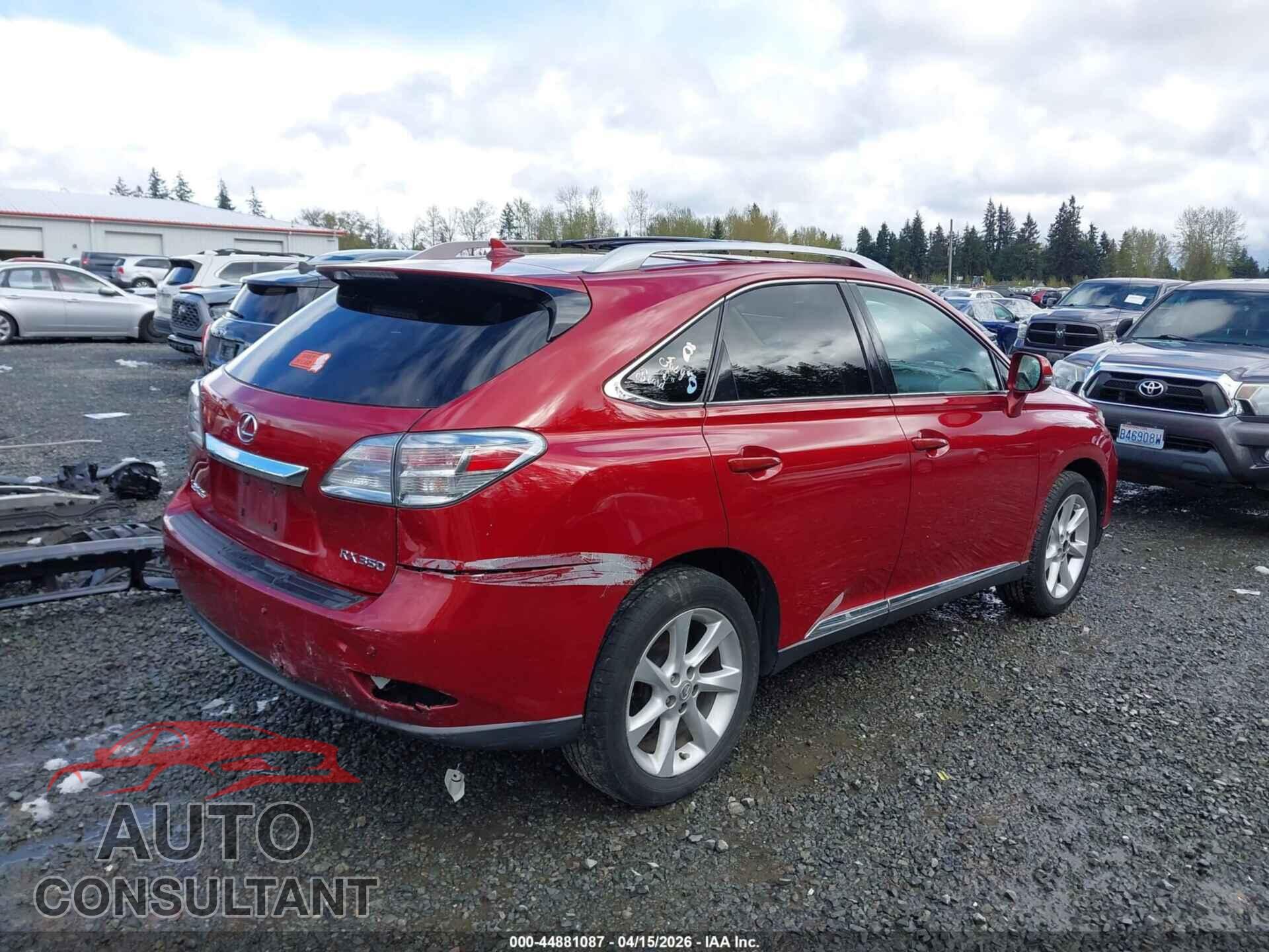 LEXUS RX 350 2010 - 2T2BK1BA7AC073447