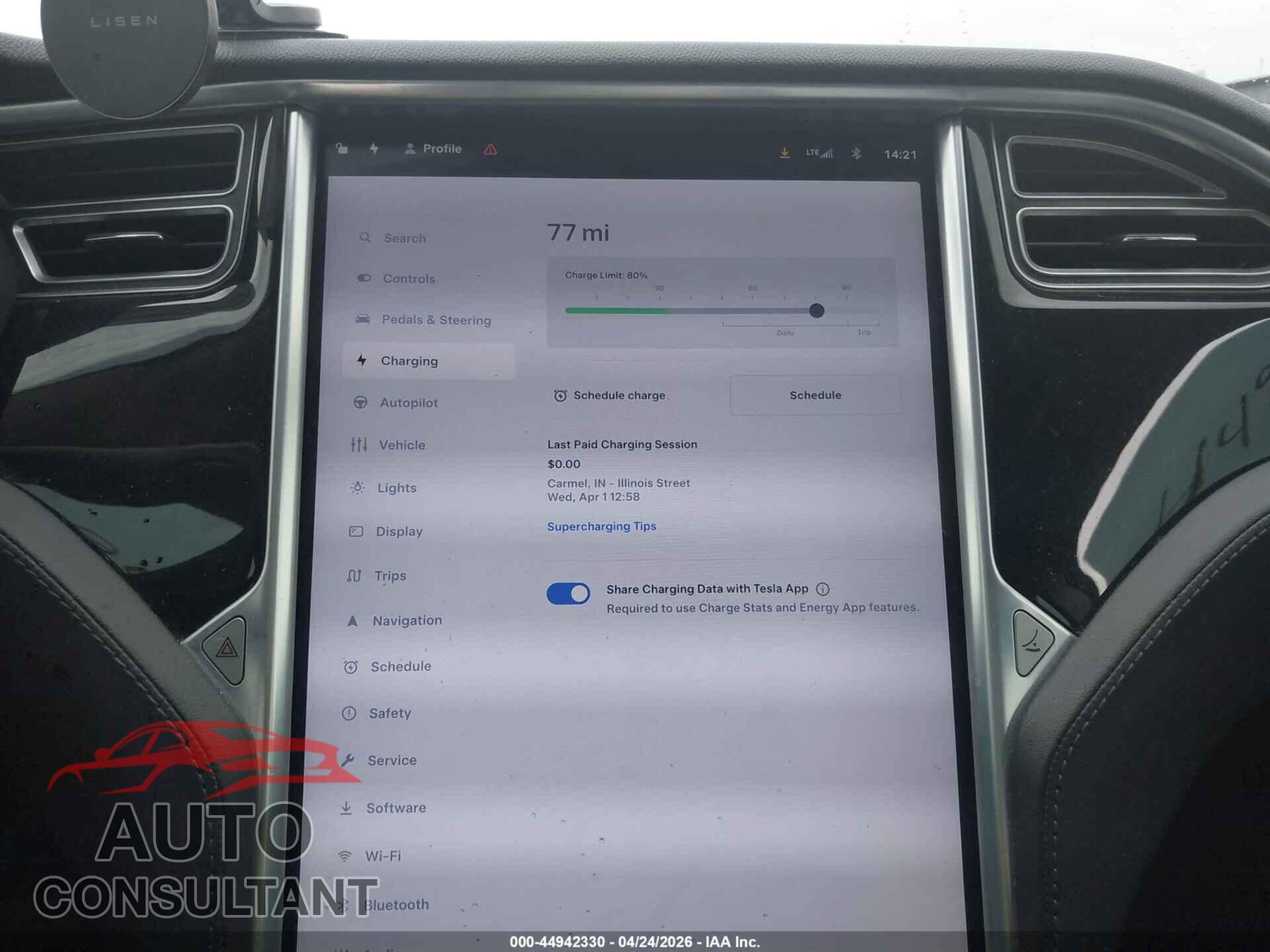 TESLA MODEL S 2014 - 5YJSA1H17EFP50562