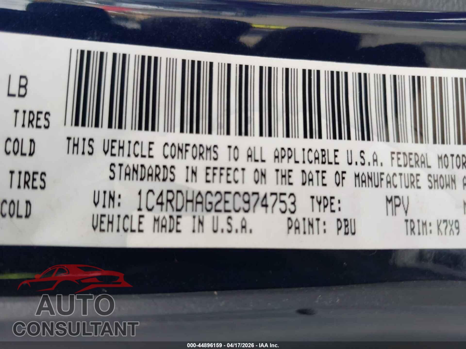 DODGE DURANGO 2014 - 1C4RDHAG2EC974753