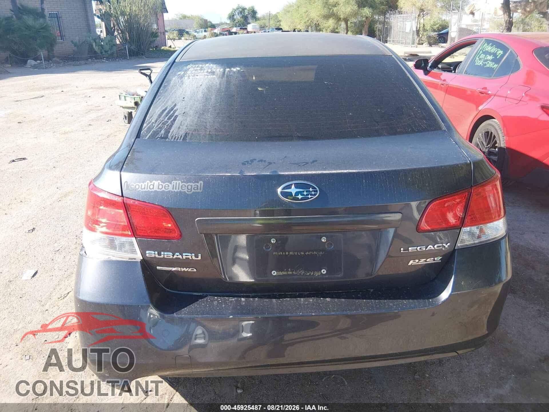SUBARU LEGACY 2012 - 4S3BMBA67C3033186
