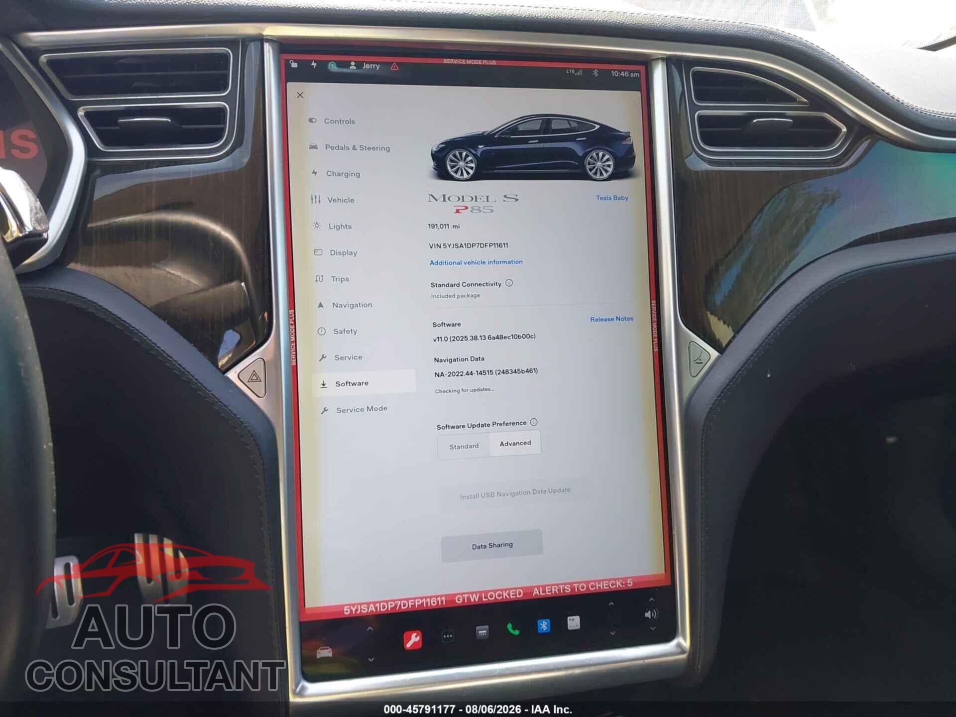 TESLA MODEL S 2013 - 5YJSA1DP7DFP11611