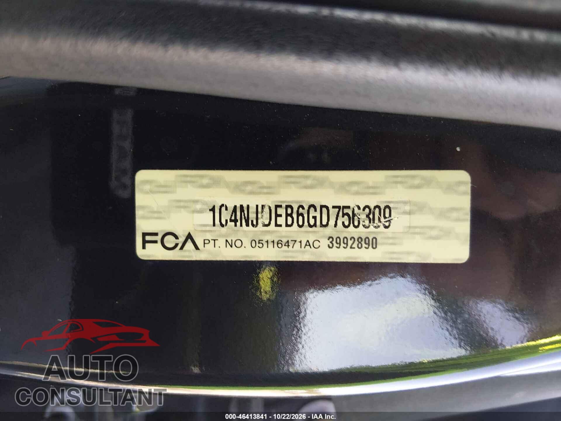 JEEP COMPASS 2016 - 1C4NJDEB6GD756309