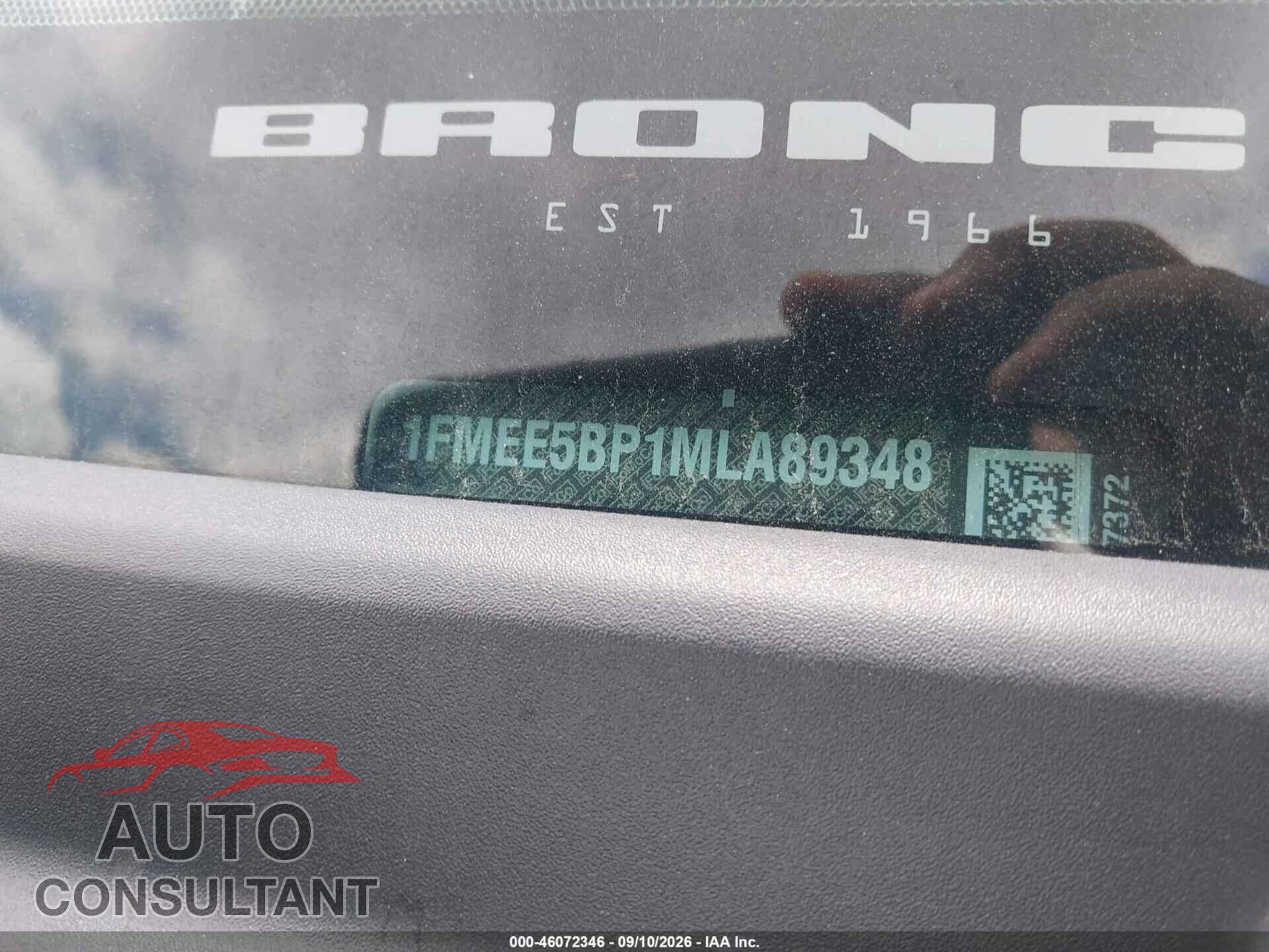 FORD BRONCO 2021 - 1FMEE5BP1MLA89348