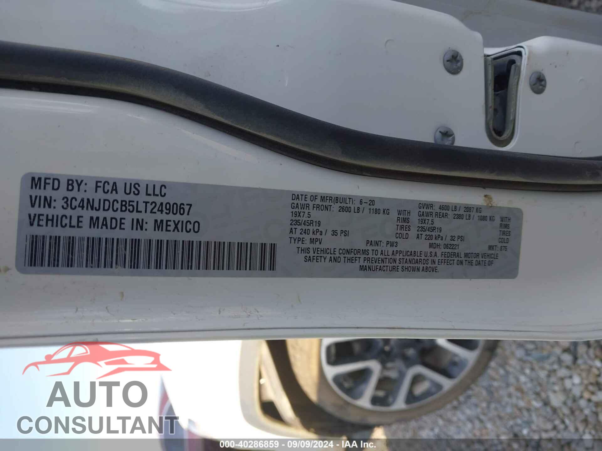 JEEP COMPASS 2020 - 3C4NJDCB5LT249067