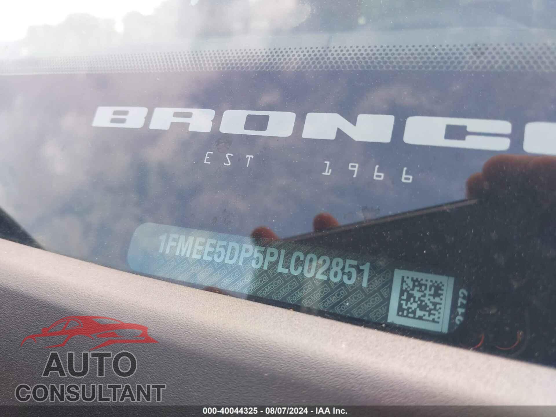 FORD BRONCO 2023 - 1FMEE5DP5PLC02851