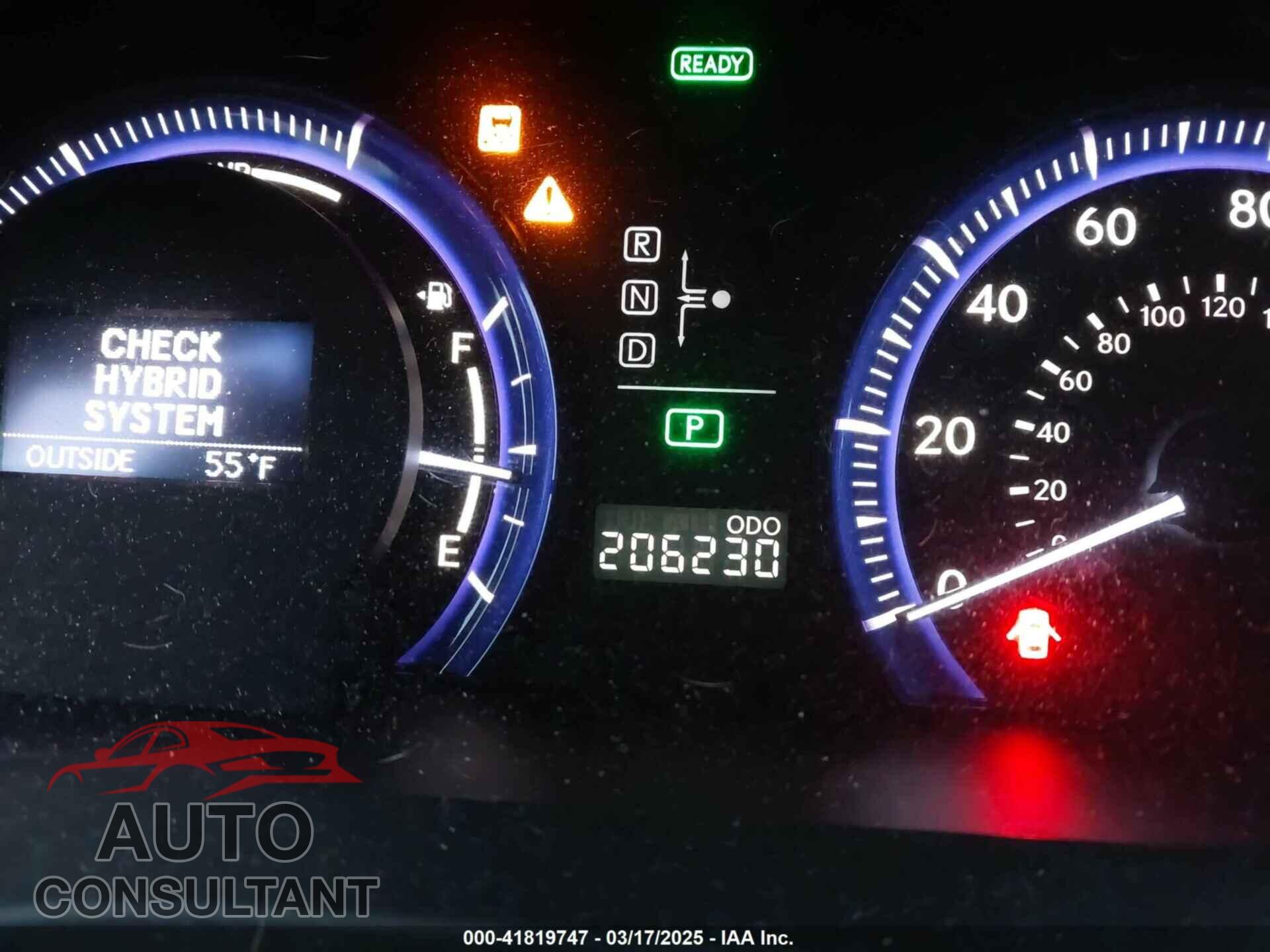 LEXUS HS 250H 2011 - JTHBB1BA6B2043942