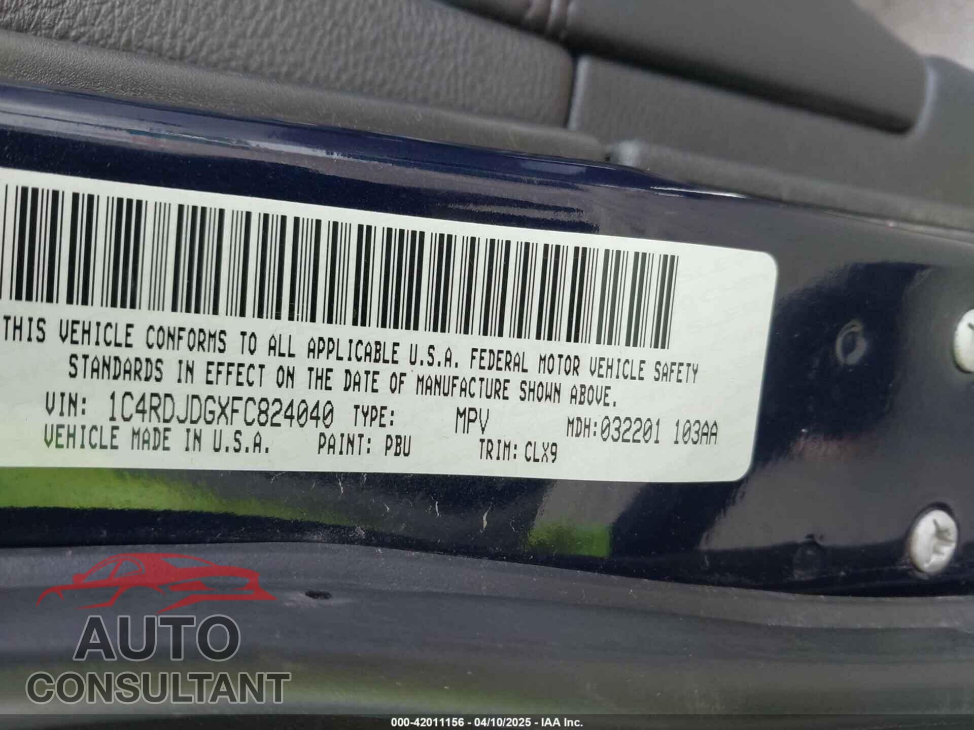 DODGE DURANGO 2015 - 1C4RDJDGXFC824040