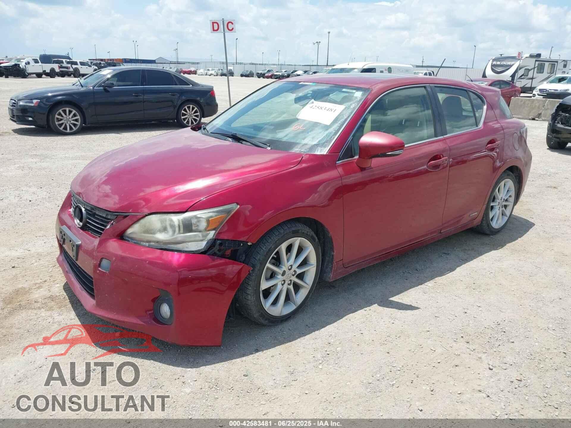 LEXUS CT 200H 2012 - JTHKD5BH8C2075582
