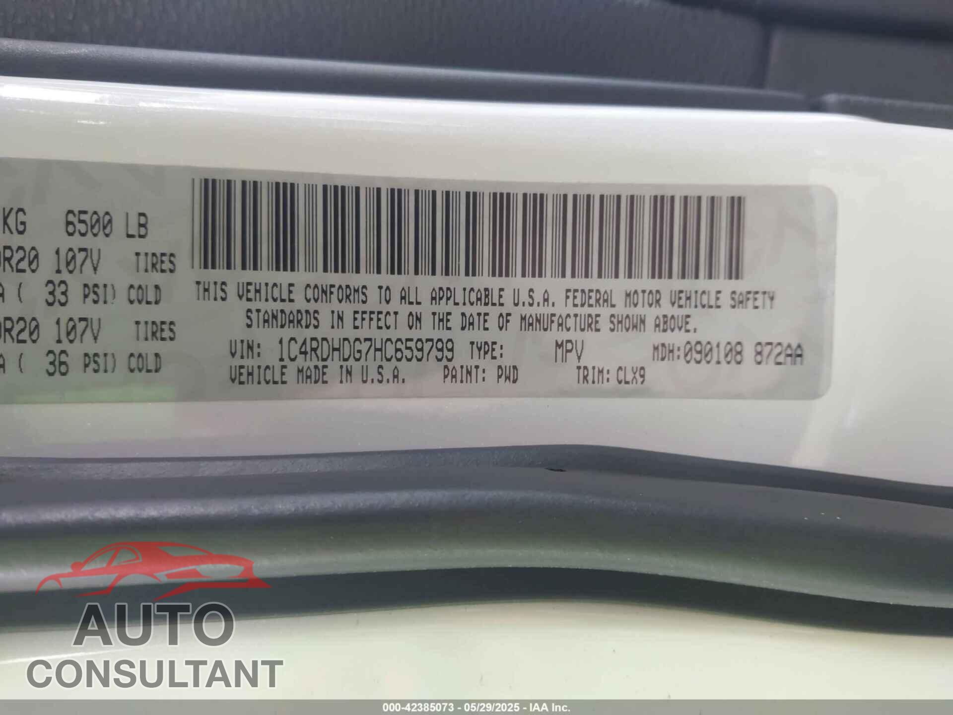 DODGE DURANGO 2017 - 1C4RDHDG7HC659799