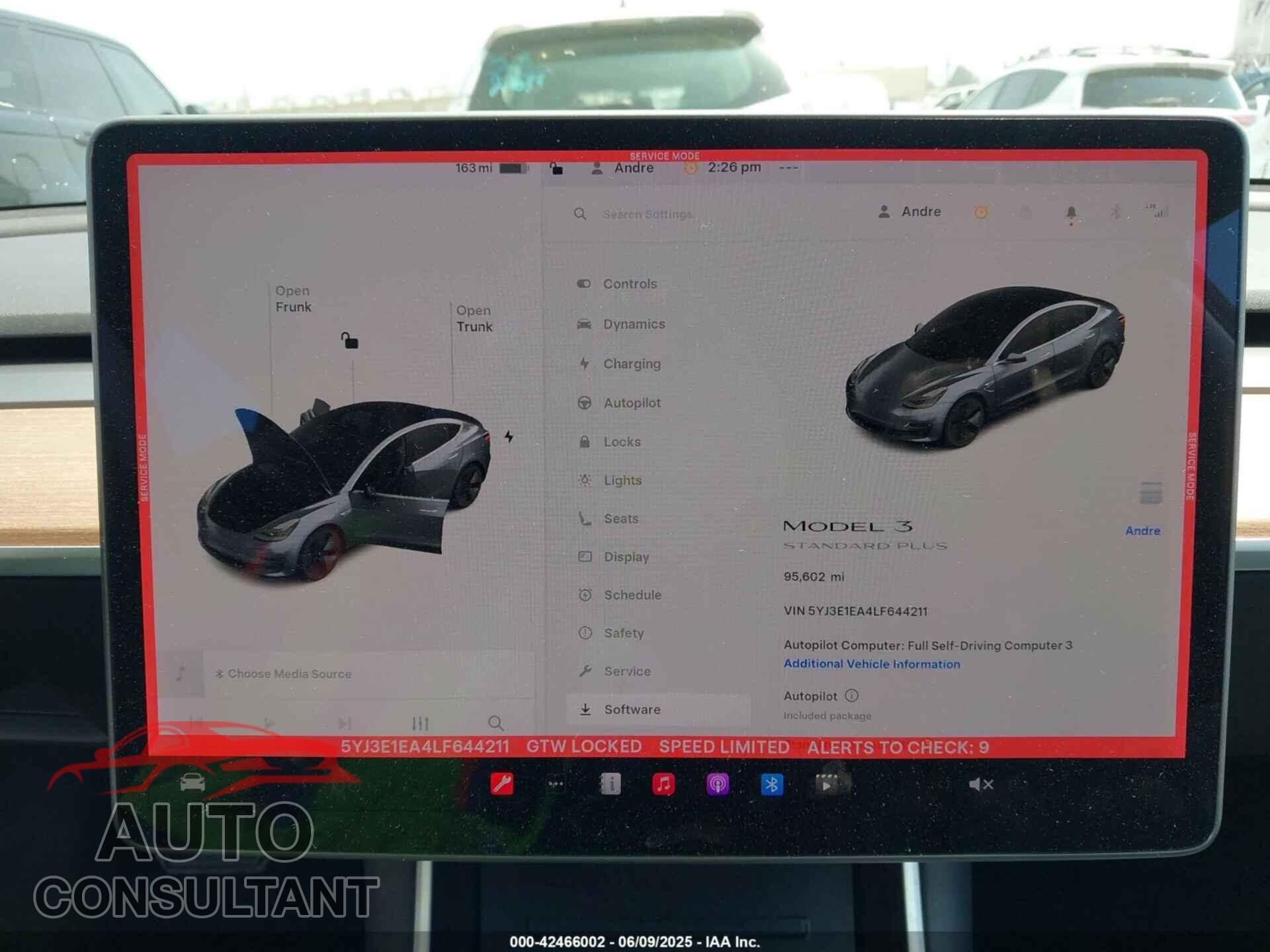 TESLA MODEL 3 2020 - 5YJ3E1EA4LF644211