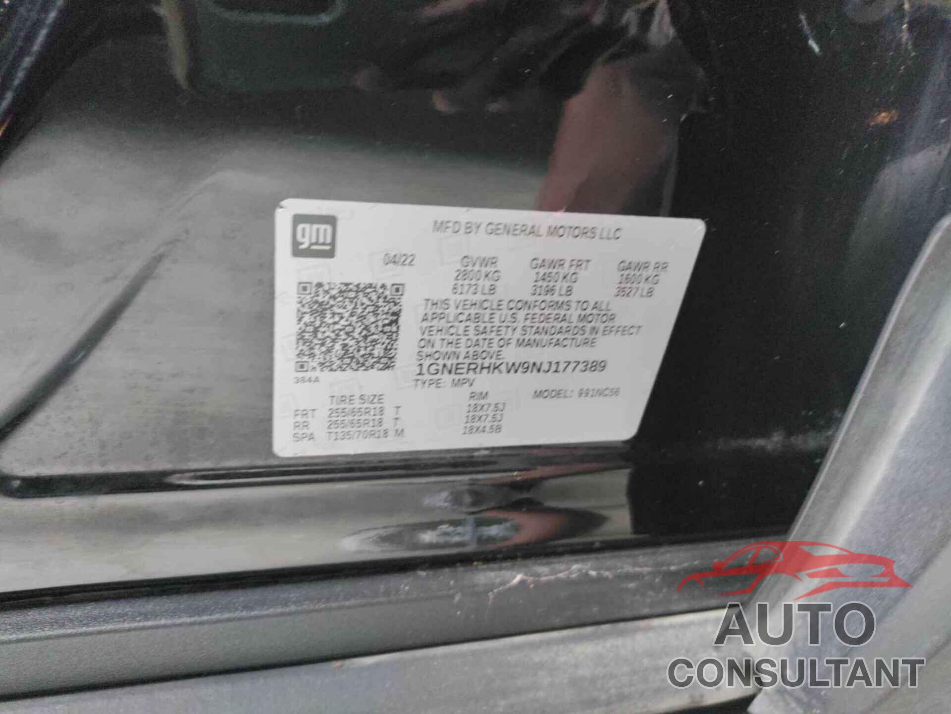 CHEVROLET TRAVERSE 2022 - 1GNERHKW9NJ177389