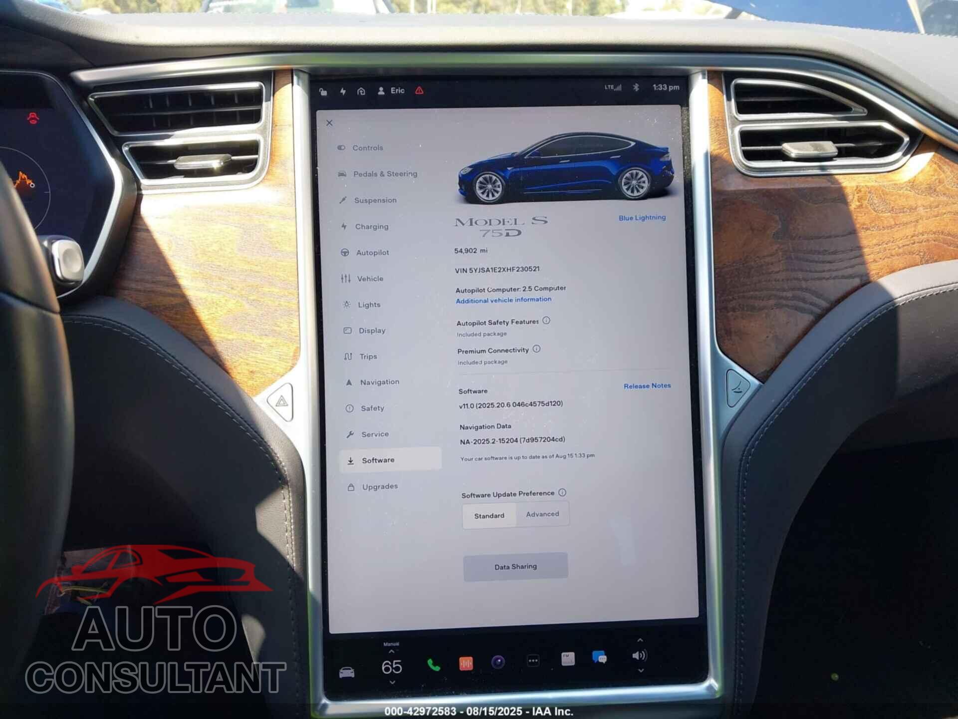 TESLA MODEL S 2017 - 5YJSA1E2XHF230521